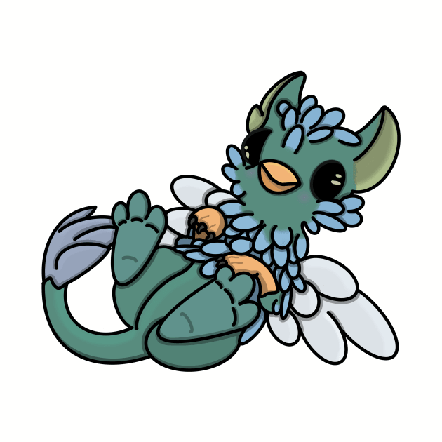 Cute Green and Blue Griffon Baby by Winging-It