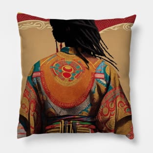 Culture's Embrace: African Elegance in Kimono Pillow