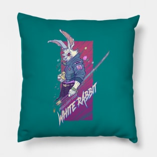 WEIRDO - Follow The White Rabbit - Protector - Teal Pillow