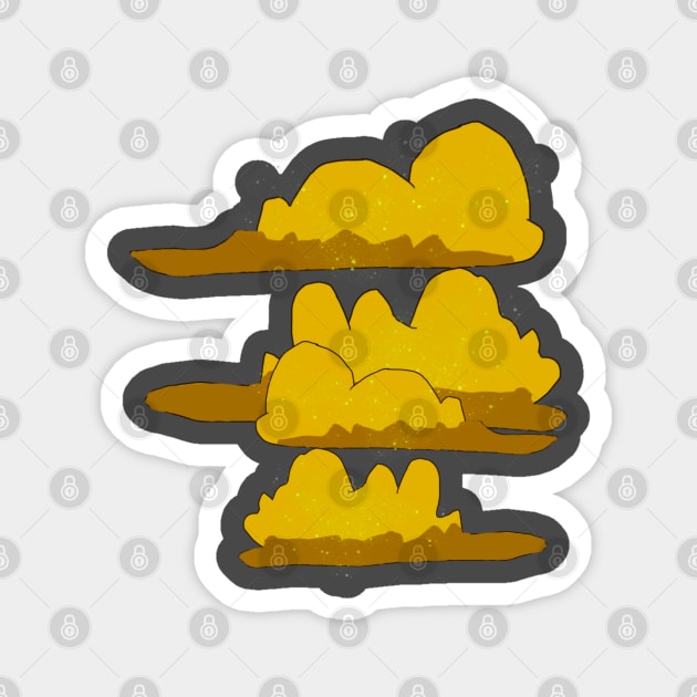 Yellow Sparkly Fluffy Clouds Magnet by Usagicollection