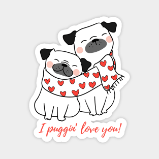 Couple of pugs valentines Magnet
