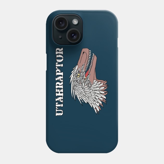 Utahraptor Head Phone Case by SPACE ART & NATURE SHIRTS 