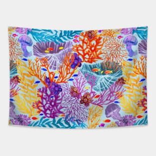 Colorful Underwater World Tapestry