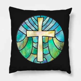 Stained Glass Cross Pillow