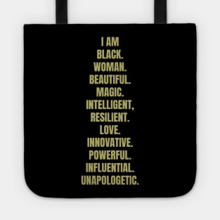 I Am A Powerful Black Woman | African American | Black Queen Tote