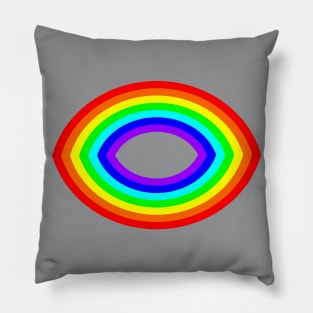 Rainbow Eye on Ultimate Gray Pillow