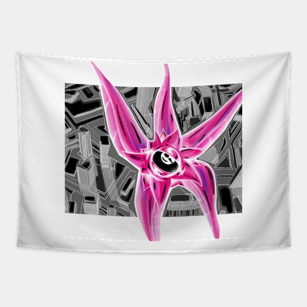 squid in pan dimensional art Tapestry by jorge_lebeau