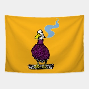 The bejumpered purple smoking duck Tapestry