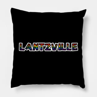 District of Lantzville - LGBT Rainbow Flag - Loud and Proud Gay Town Text - Lantzville Pillow