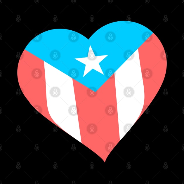 Puerto Rico Boricua Flag Heart by bydarling