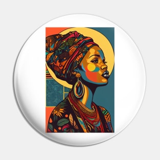 Vintage pop art style woman portrait Pin