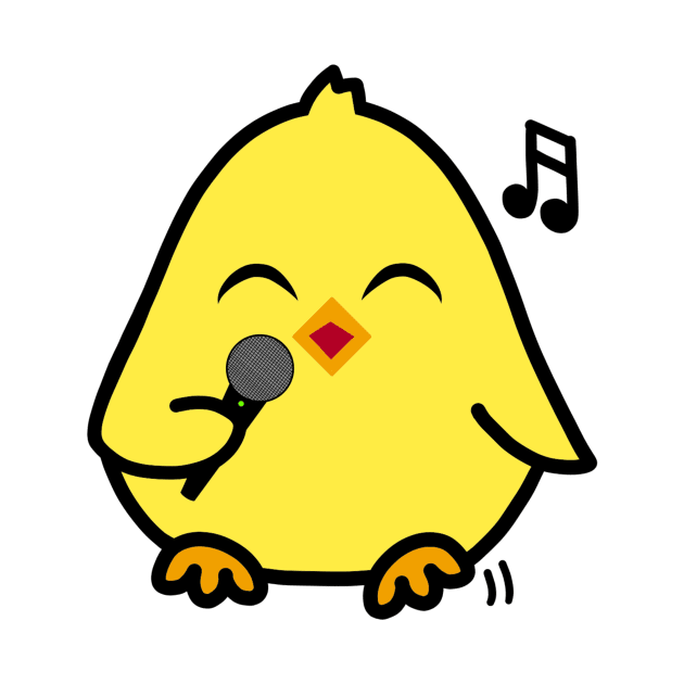 Cute Chick Singing Karaoke by Ohsome Designs