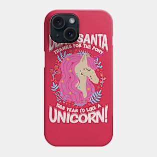 Dear Santa Christmas Unicorn Merry Xmas Phone Case