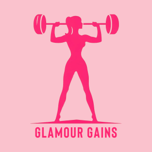 Glamour Gains Barbell Silhouette T-Shirt