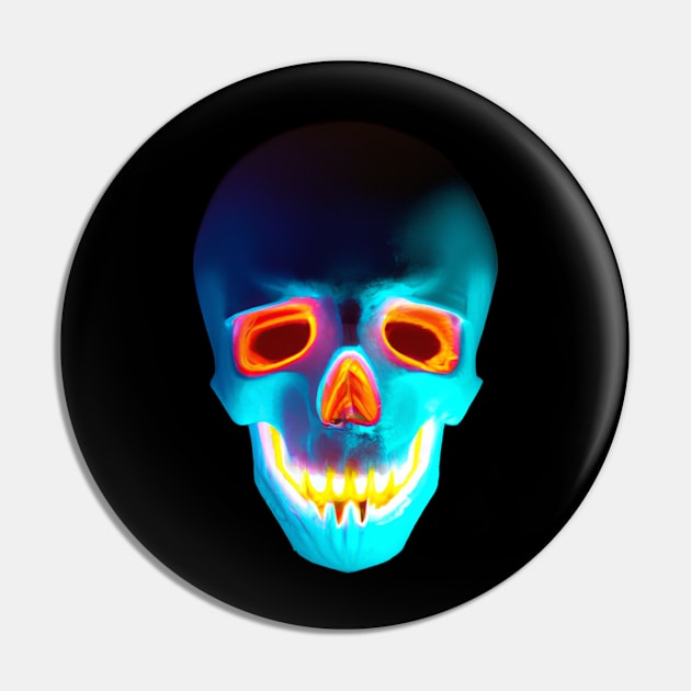 Glowing Gamer Skull Pin by Boztik-Designs