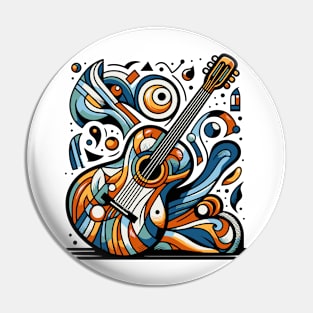 Guitar illustration. Guitar illustration in cubist style Pin