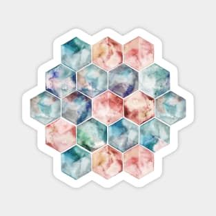 Earth and Sky Hexagon Watercolor Magnet