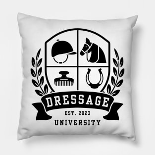 Dressage U Quad Crest Black Pillow