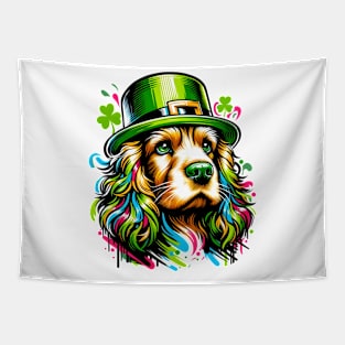 Cocker Spaniel Celebrates Saint Patrick's Day Festively Tapestry