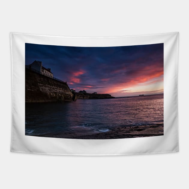 Daybreak At Cullercoats Tapestry by Reg-K-Atkinson