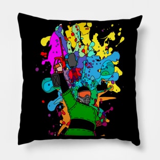 Colorful Paintball Motif Pillow