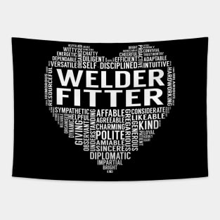 Welder Fitter Heart Tapestry