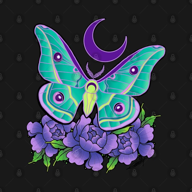 Moth with flowers by CraftKrazie