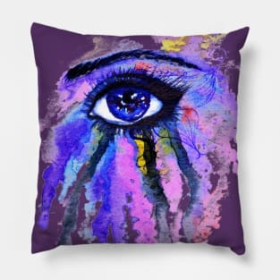 Dripping blue eye Pillow