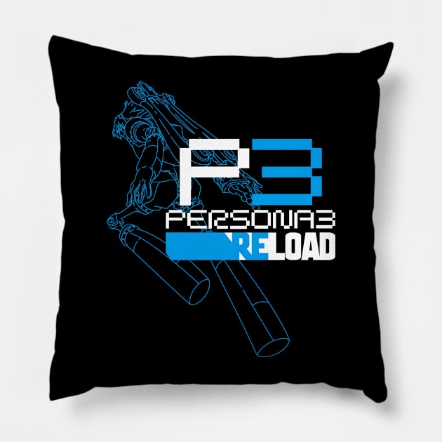 PERSONA 3 RELOAD - ORPHEUS - BLUE Pillow by jorgejebraws