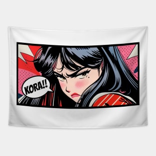 Kora! Strong Anime Girl Manga Panel Tapestry