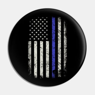 USA thin blue line flag. Pin