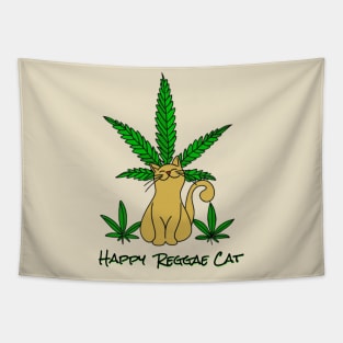 Happy reggae Cat - Catsondrugs.com Tapestry