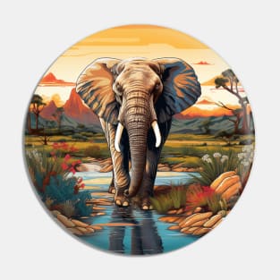 Elephant in the savanna Pin