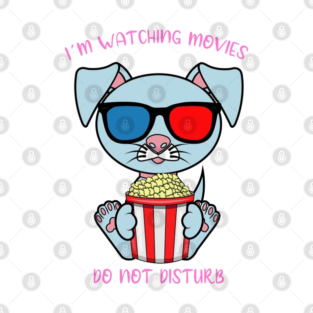 I am watching movies, cute dog by JS ARTE