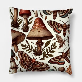 Mushrooms and Moths Pillow