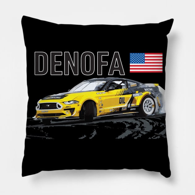 Chelsea DeNofa FD formula drift  rtr s650 dark horse Mustang GT 5.0L V8 champion Pillow by cowtown_cowboy