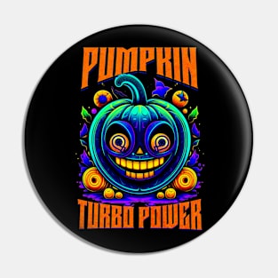 Pumpkin Turbo Power Twin Turbo Halloween Spooky Car Racing Pin