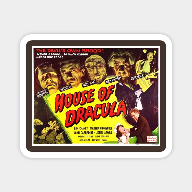 house of dracula Magnet by UNDER THE QUARTER