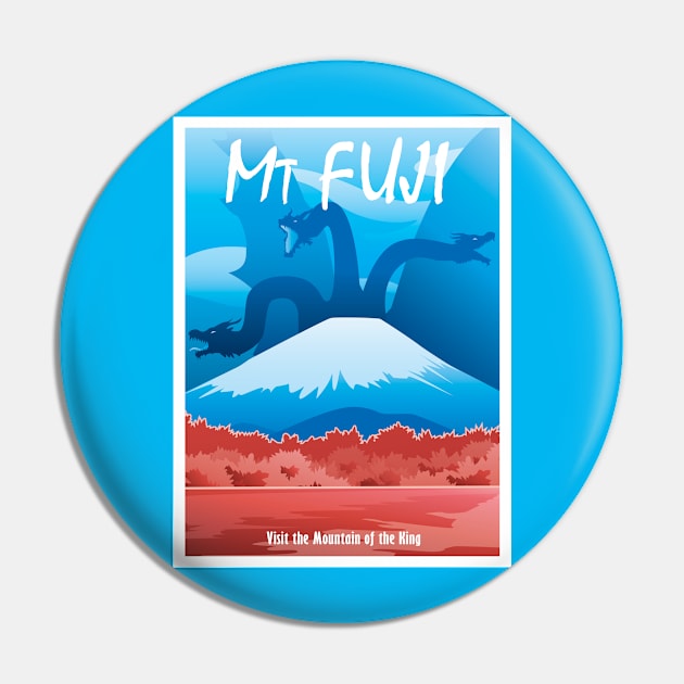 Mt. Fuji Travel Poster Pin by KCDragons