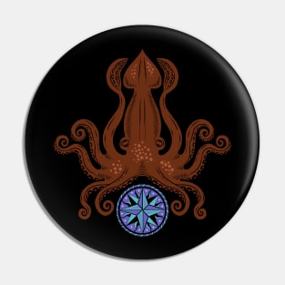 Octopus Compass Seafarer Pin