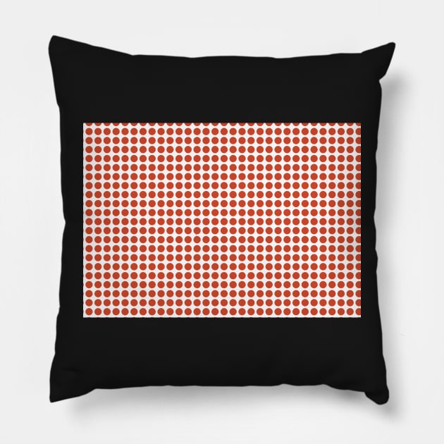 Polka Dot Design Retro Palette - Brick Orange Pillow by kerimeart