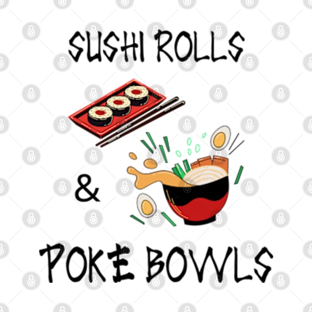 Sushi Rolls & Poke Bowls | Cute Poke Bowl Design by WebStarCreative