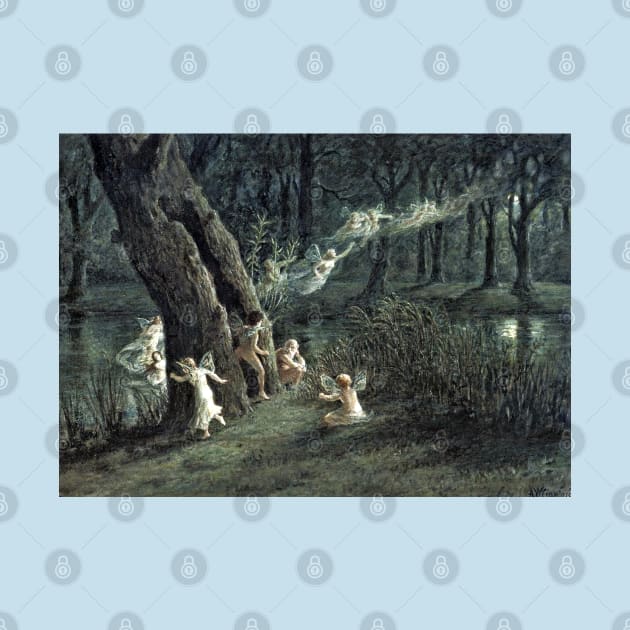 Woodland fairies in the moonlight - A. W. Crawford by forgottenbeauty