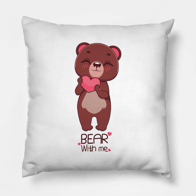 Bear with me Pillow by GazingNeko