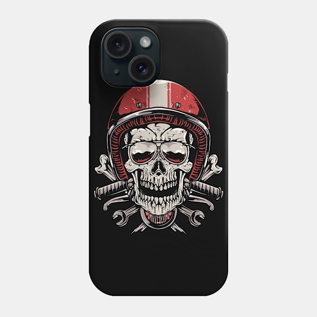 Skull Biker Phone Case by quilimo