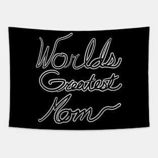 Worlds Greatest Mom Handwritten Cursive Tapestry