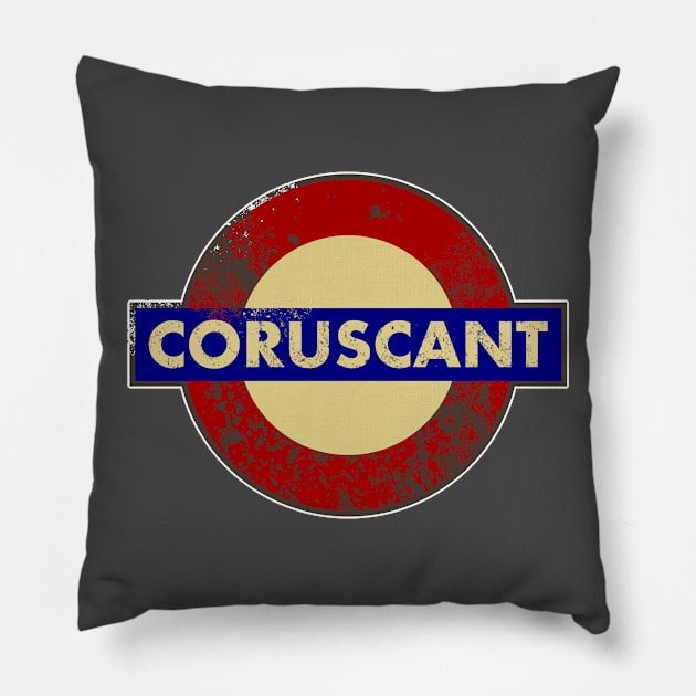 CORUSCANT METRO STATION SIGN Pillow by KARMADESIGNER T-SHIRT SHOP