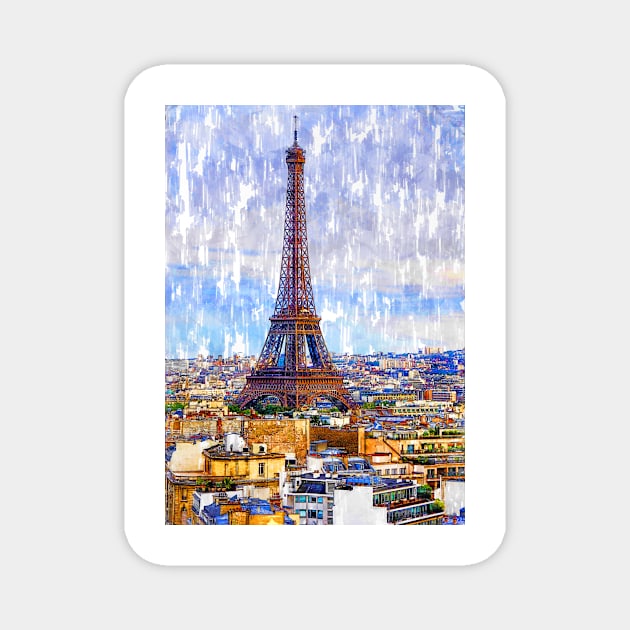 Bird's Eye View Eiffel Tower Paris. For Eiffel Tower & Paris Lovers. Magnet by ColortrixArt