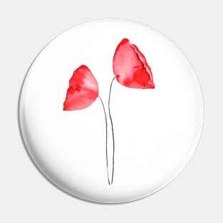 2 abstract orange poppies Pin