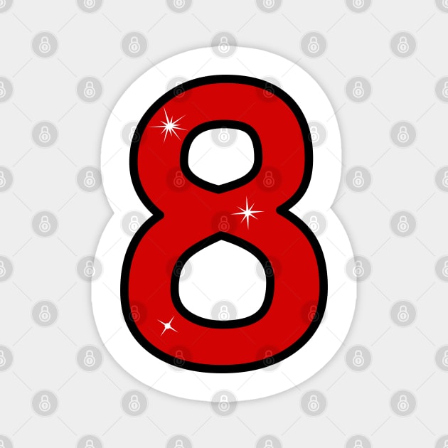 eighth, eight, number eight, 8 years, 8 year old, number 8,  Numeral 8, 8th birthday gift, 8th birthday design, anniversary, birthday, anniversary, date, 8th grade Magnet by grafinya